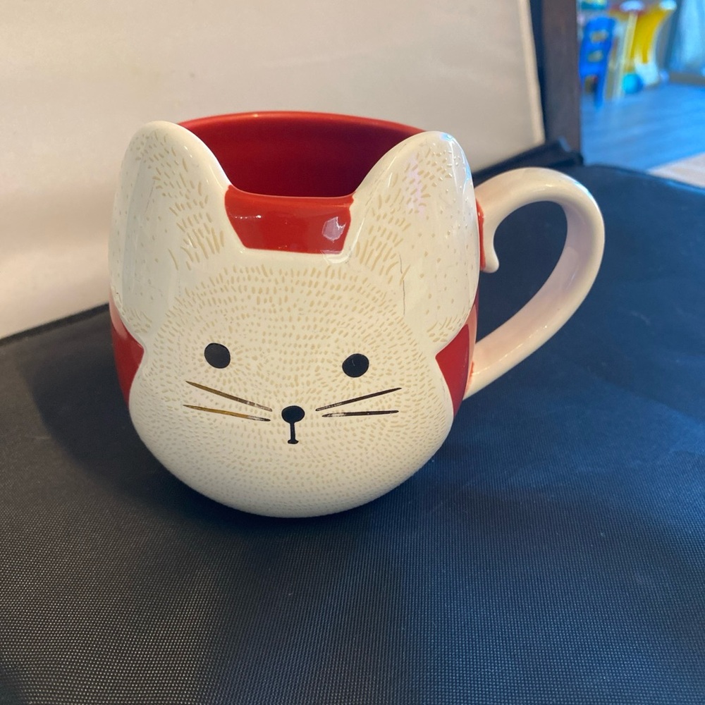 Mouse Face Ceramic Mug - Red and White Starbucks